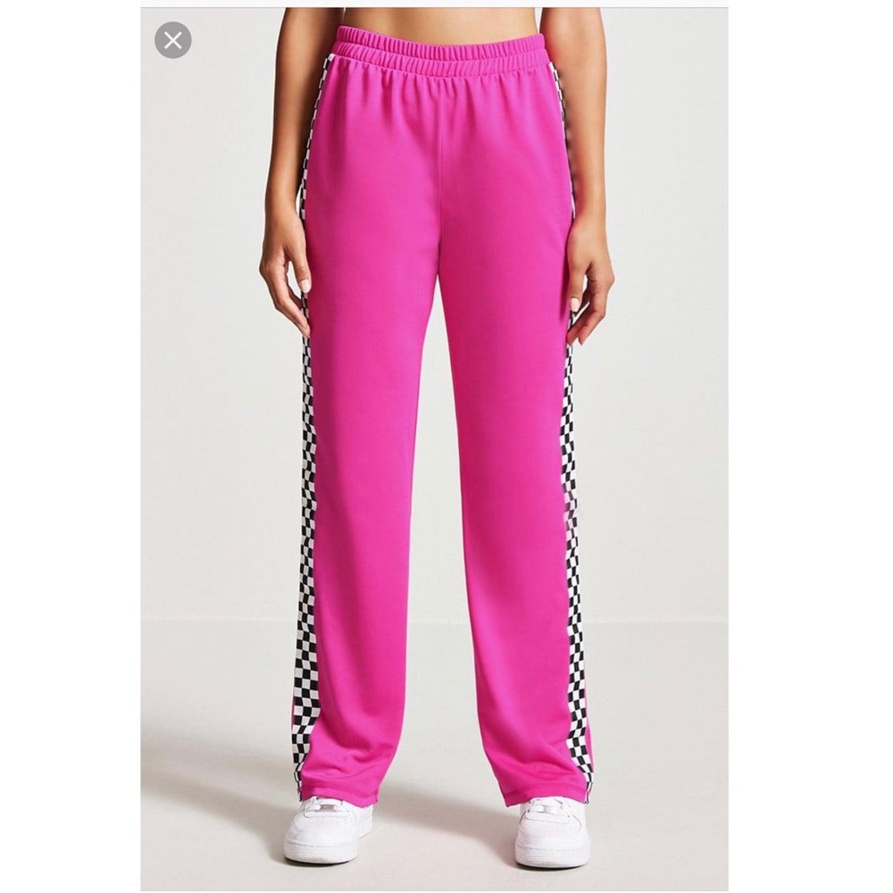 Forever 21 Checkered Paneled Sweatpants